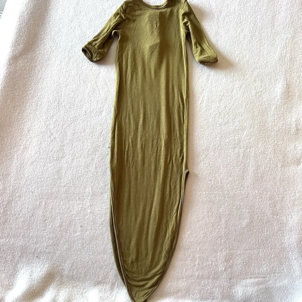 Posh Peanut NB Sleeping‎ Gown Army Green Viscose Bamboo Pajama Military Cozy